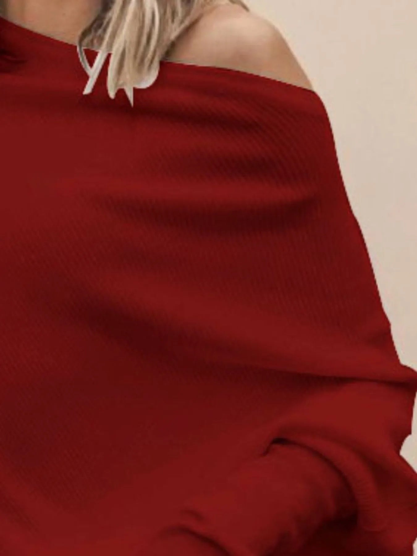 Full Size Single Shoulder Ribbed Knit Top Plus Size - Fashorio