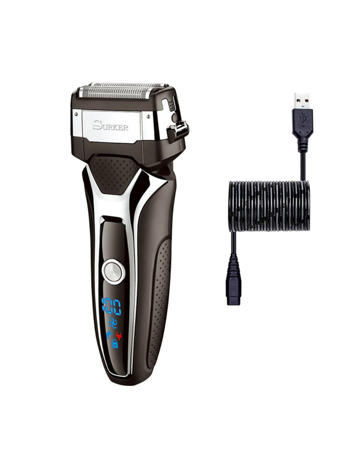 Electric shaver being used to shave
