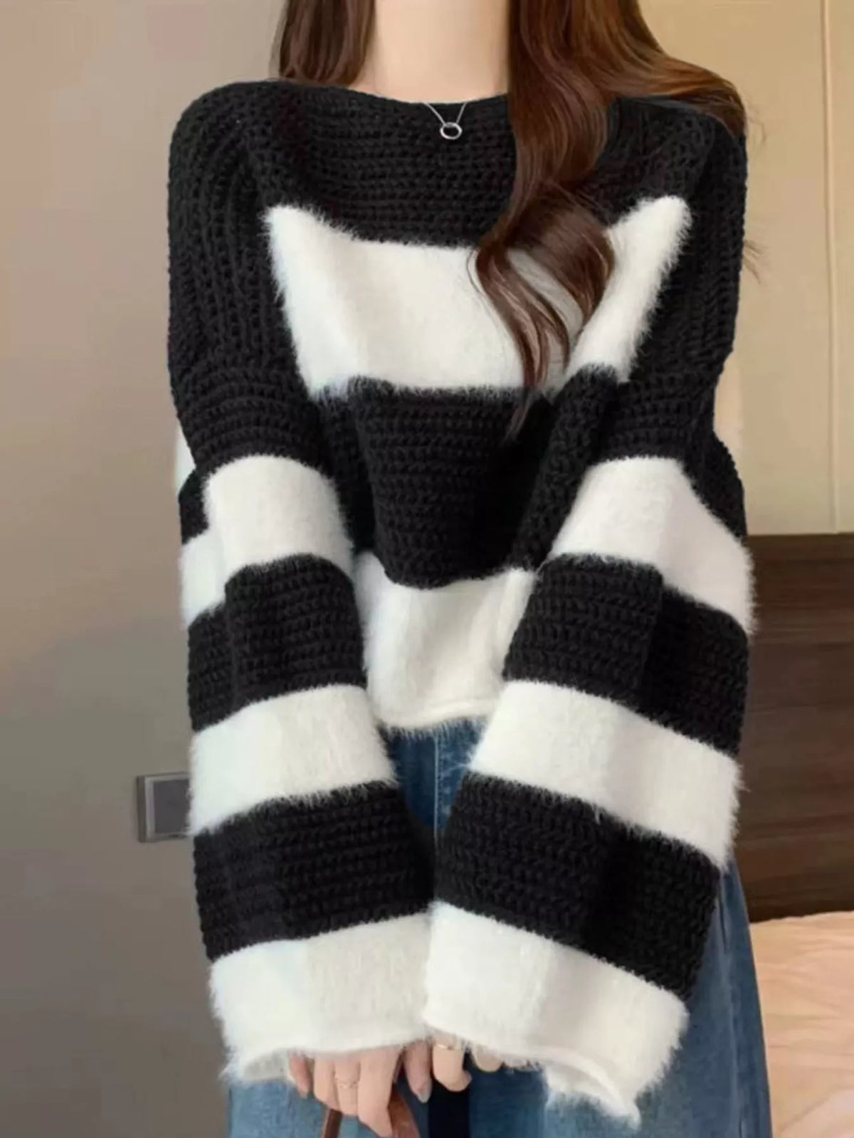 color block drop shoulder sweater sleeve detail