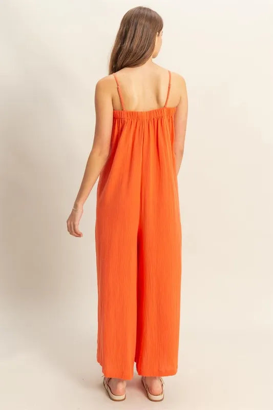 Double Gauze Super Flowy Cami Jumpsuit side view