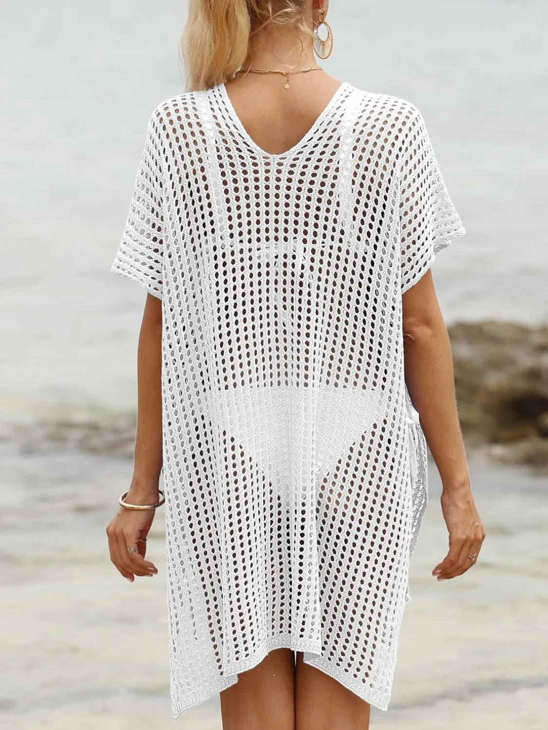 Side Tied V-Neck Cover-Up - Fashorio