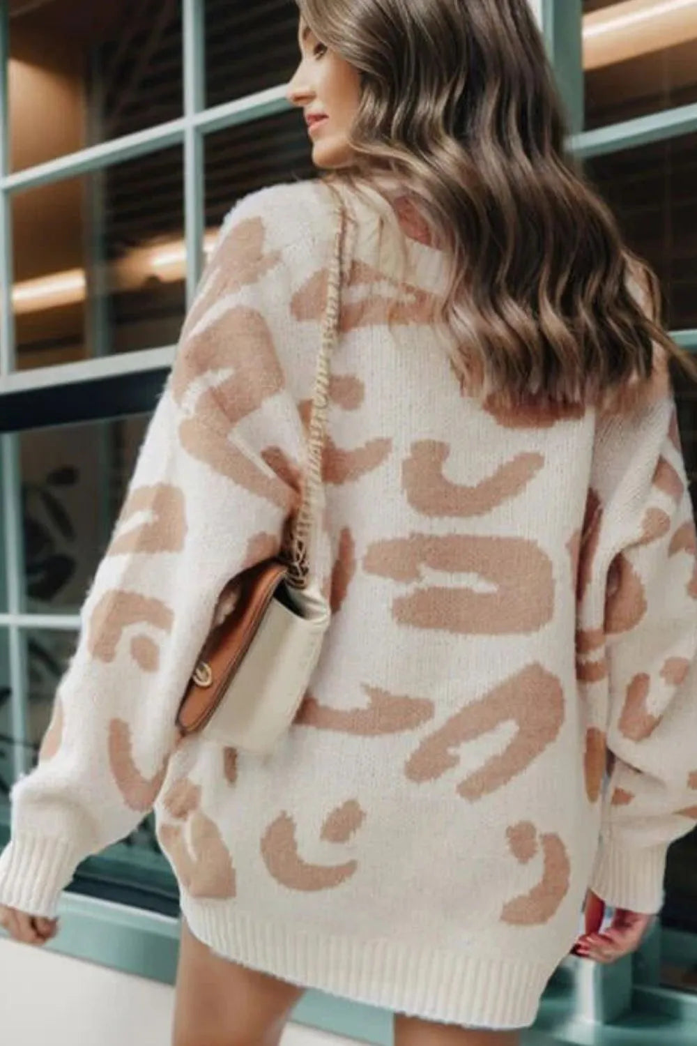 Leopard V Neck Button Down Cardigan - Fashorio