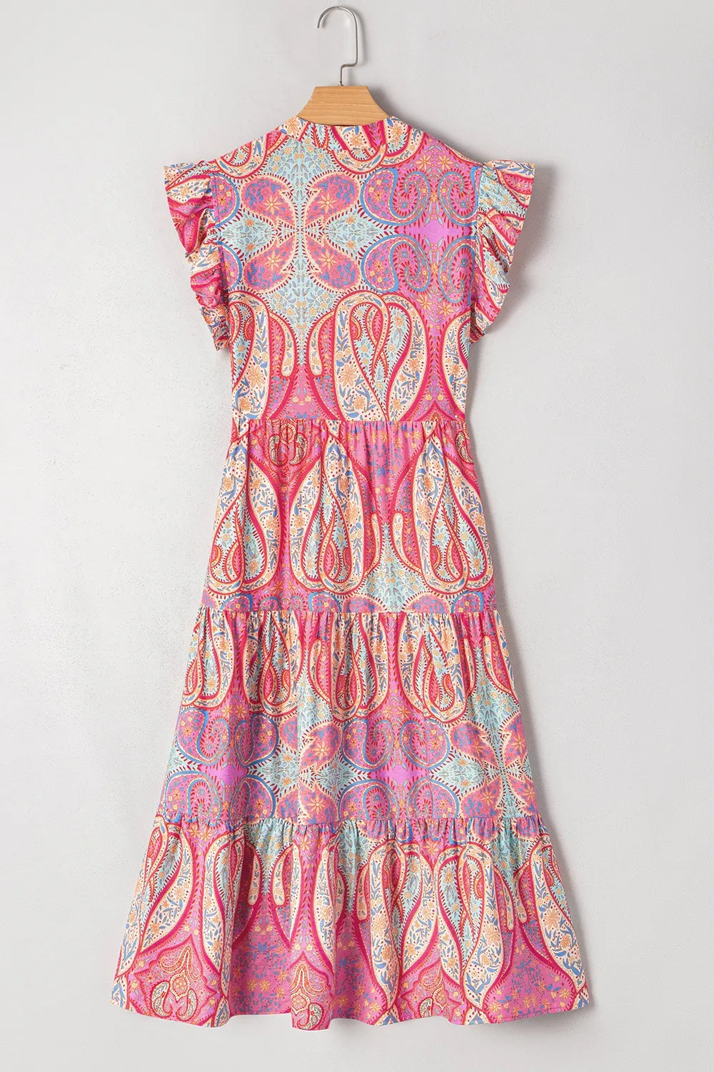 Dusty pink paisley midi dress full length