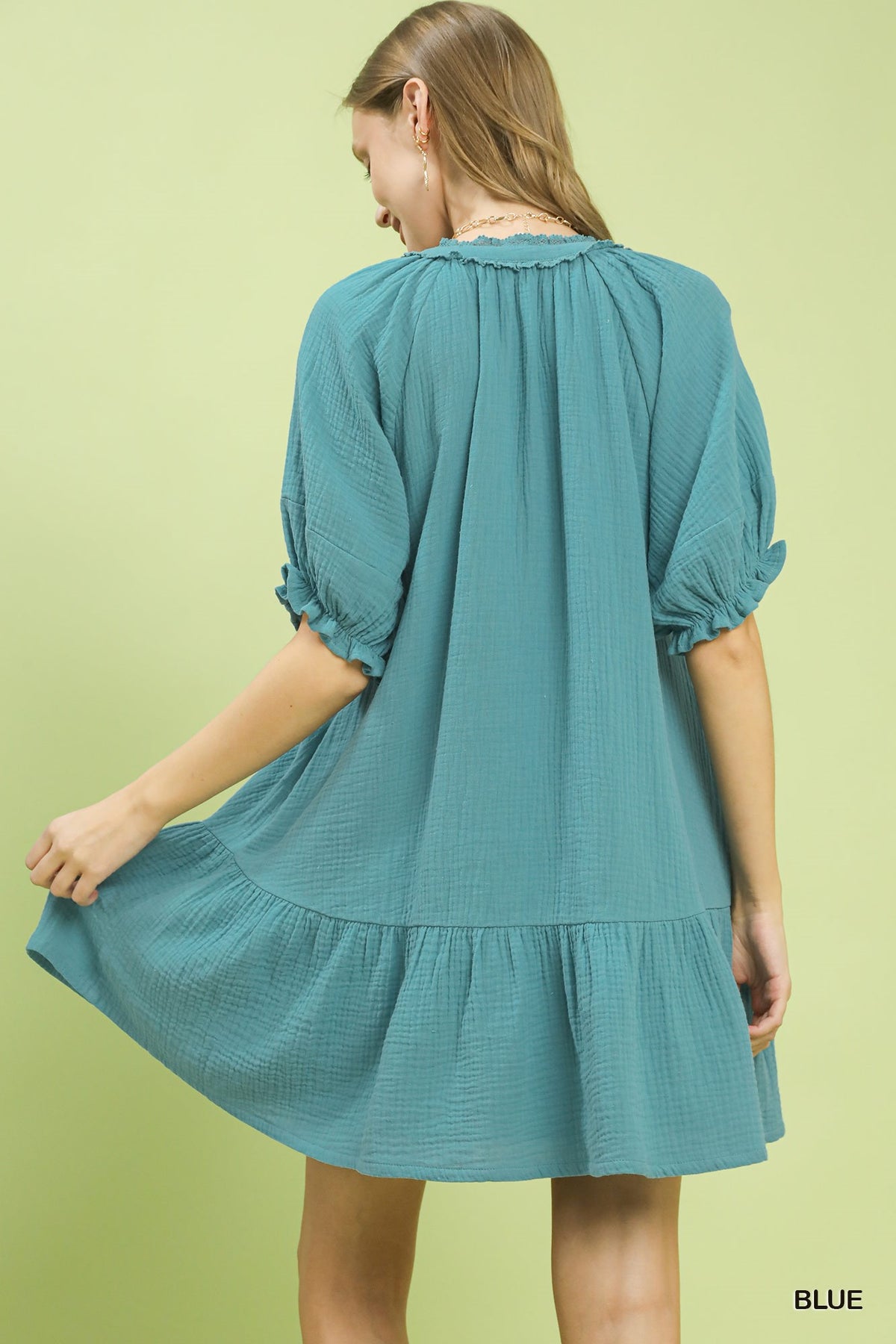 Cotton Gauze Mini Dress side view