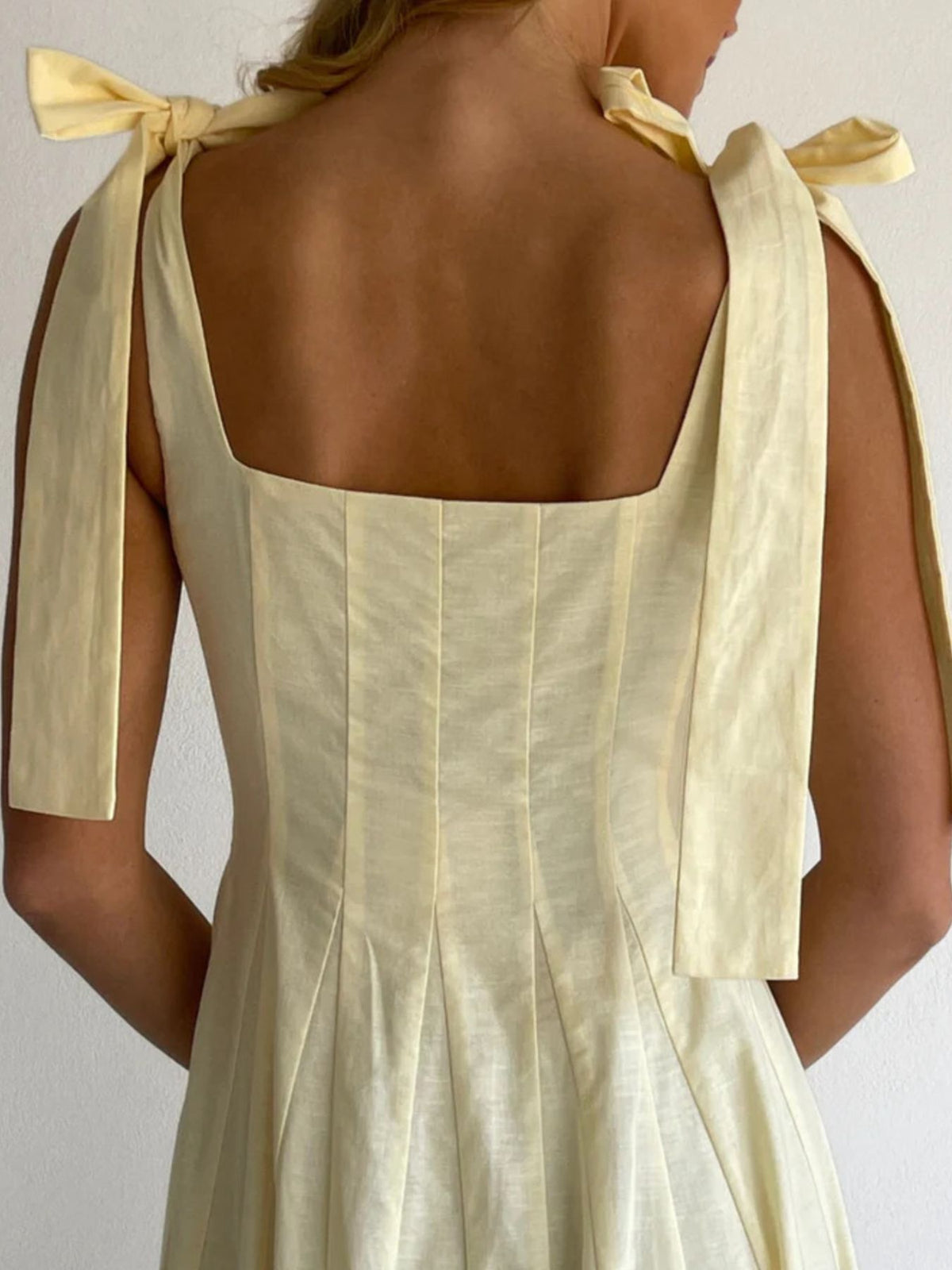 Gradient tie shoulder maxi dress styling view