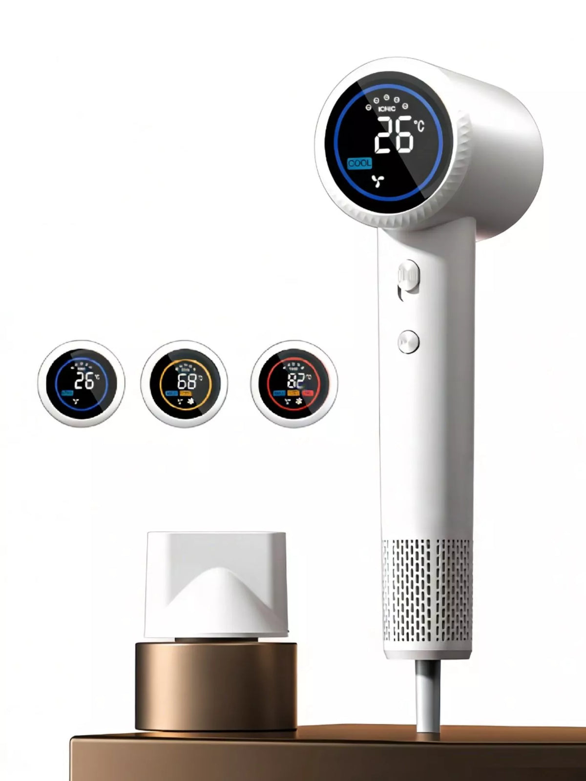 Hair dryer control buttons detail