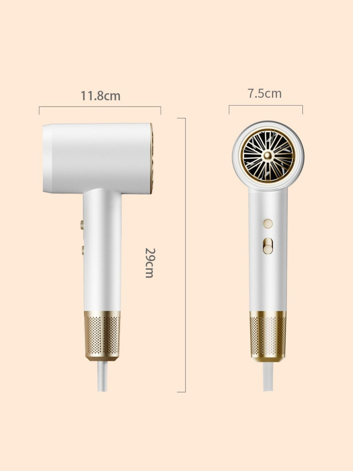 Low noise hair dryer packaging contents