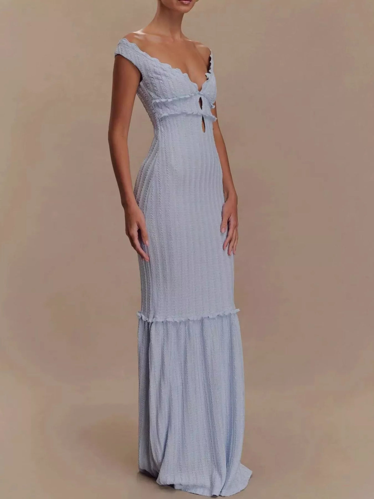 Back view of the lavender mermaid dress