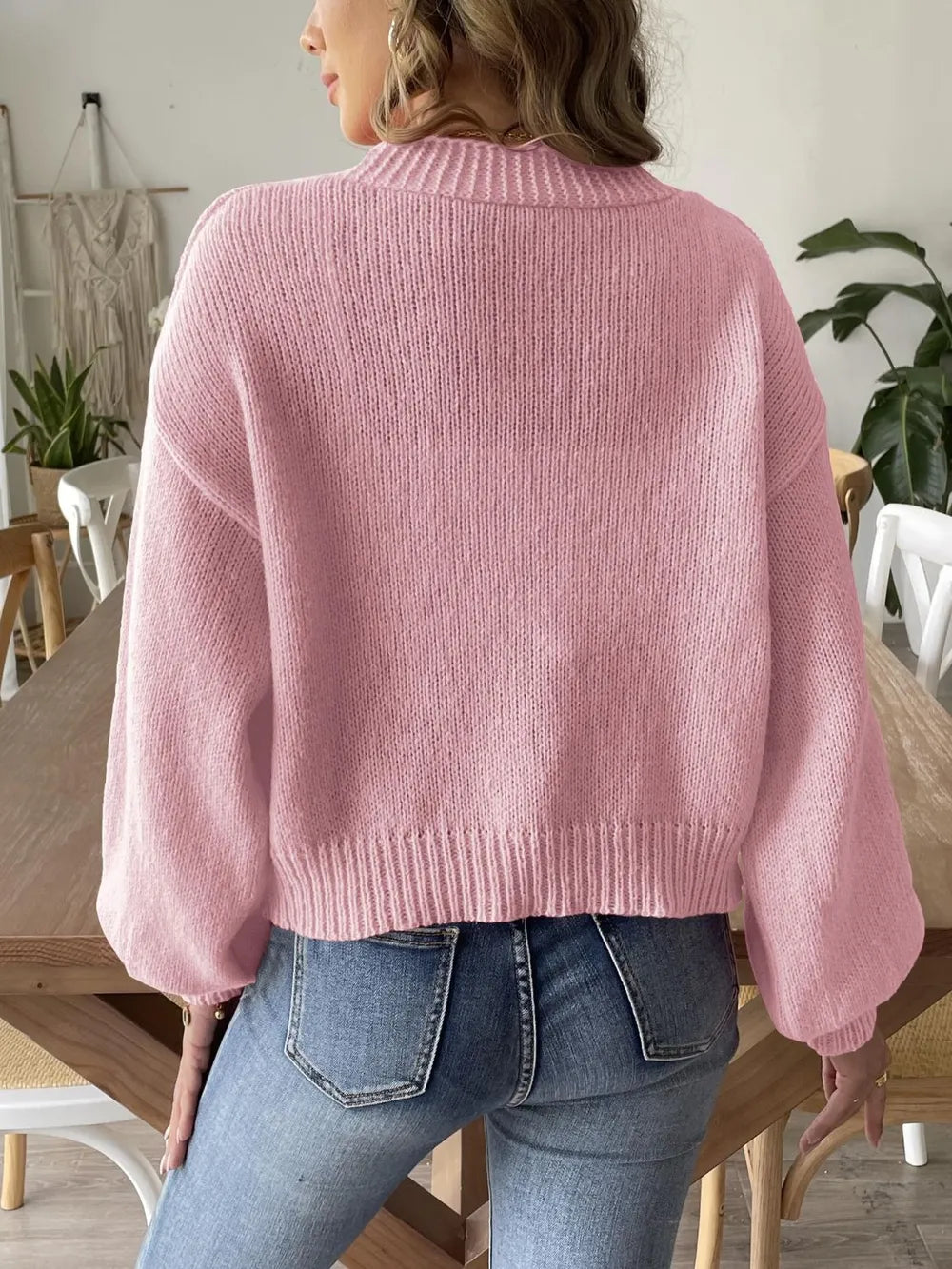 Pearl Open Front Long Sleeve Cardigan - Fashorio