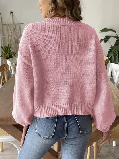 Pearl Open Front Long Sleeve Cardigan - Fashorio