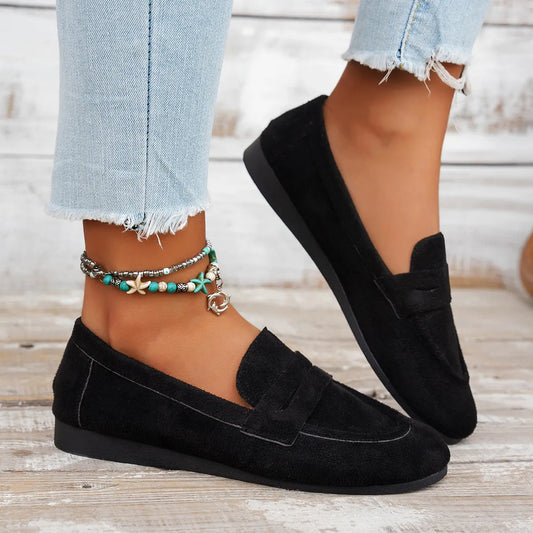 Round Toe Slip-Ons - Fashorio