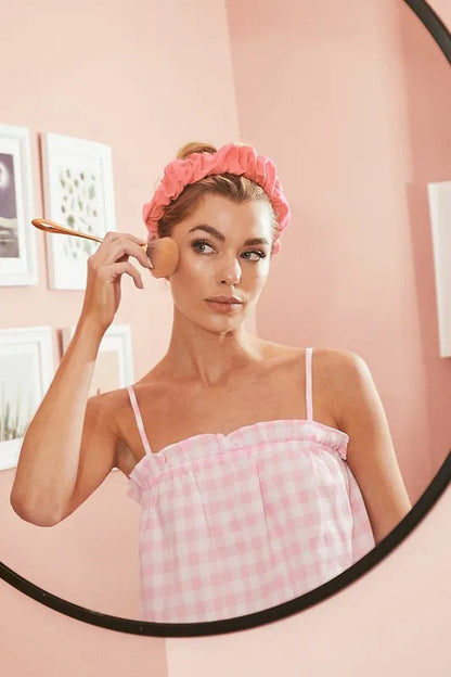 Lime 'N' Chili Gingham Ruffle Trim Cami and Shorts Pajama Set - Fashorio