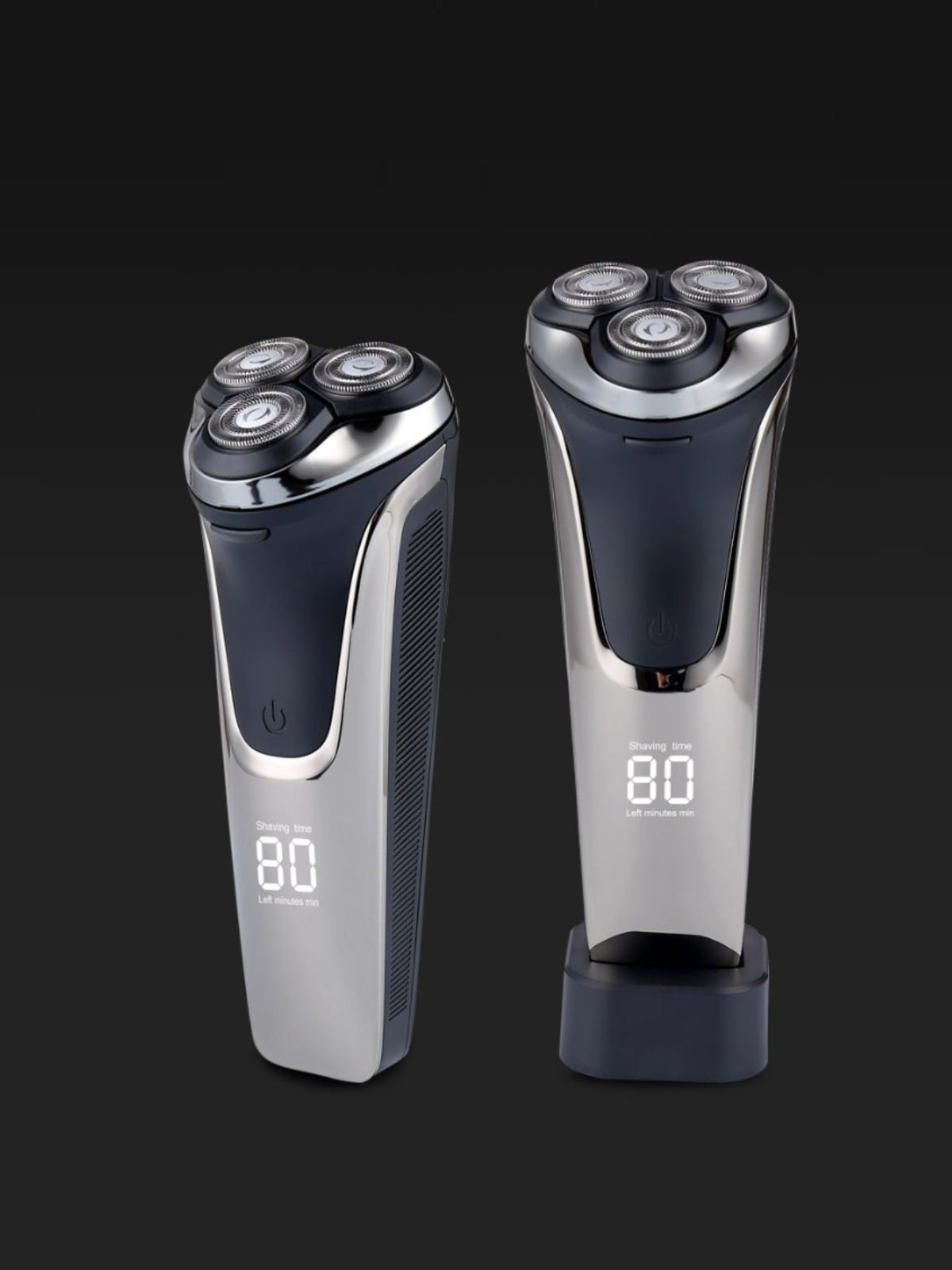 Rotary shaver side profile view