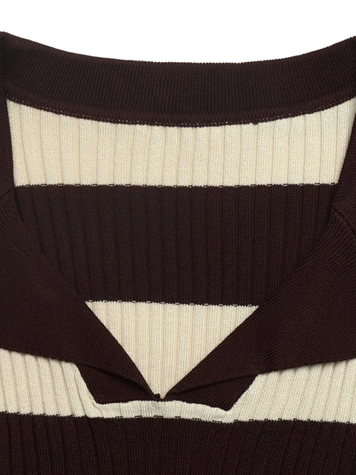 Striped Ribbed Long Sleeve Sweater on model