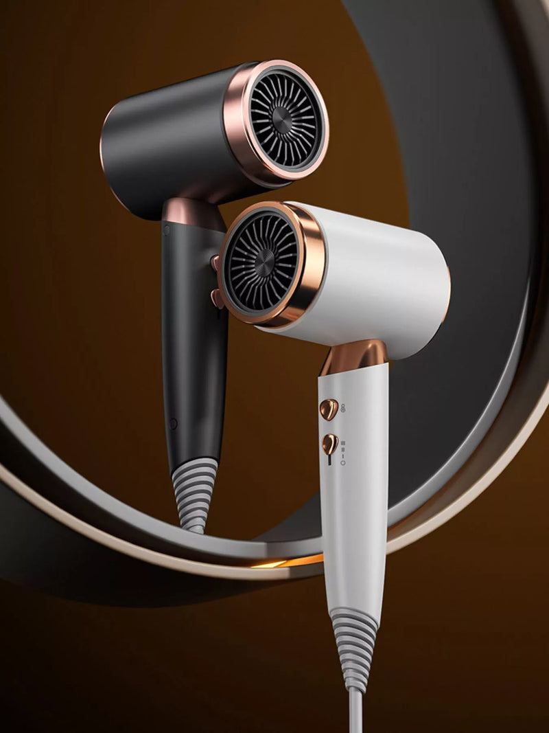Hair dryer with temperature control full view