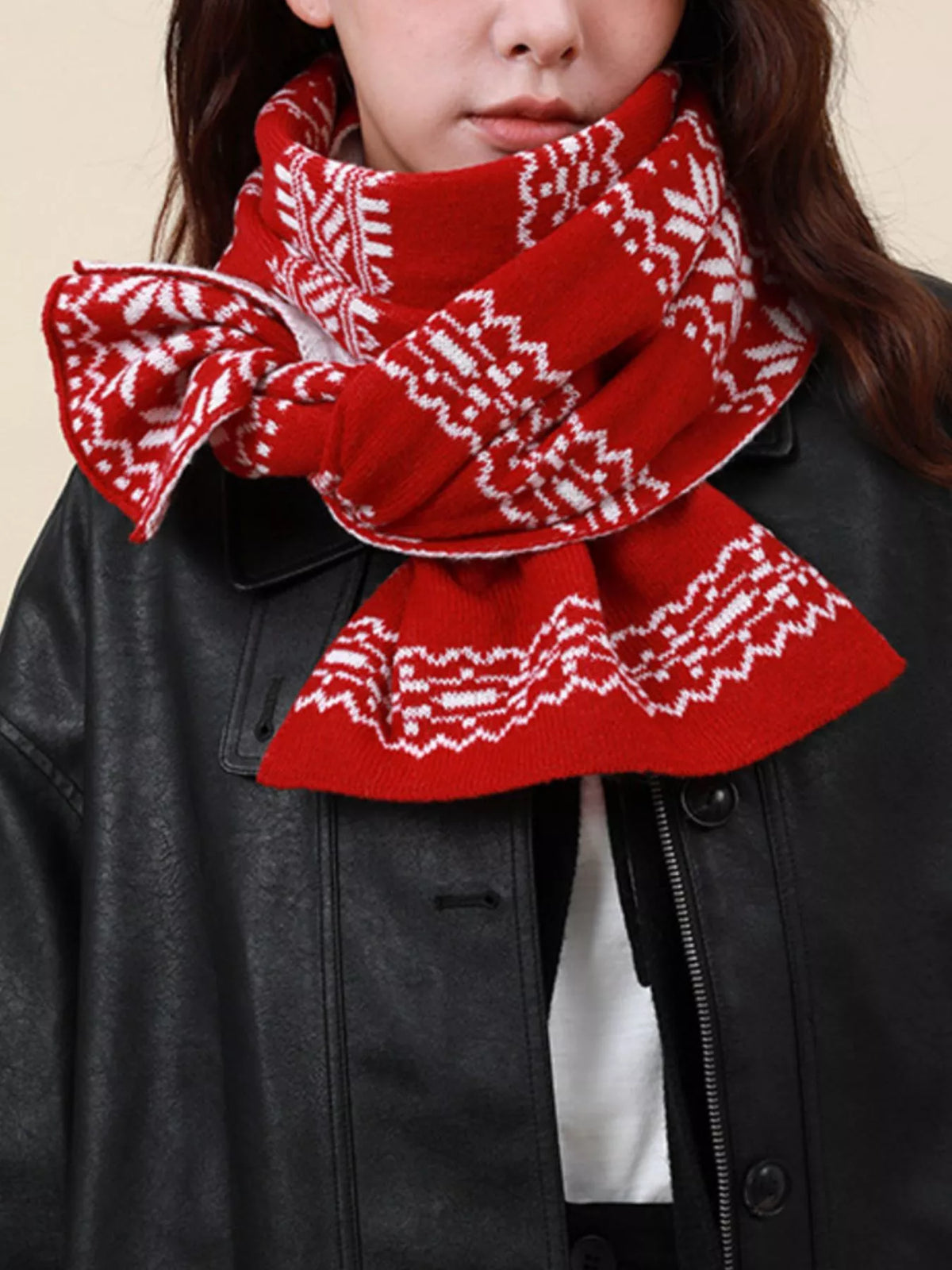Christmas Snowflake Knit Scarf, view 7