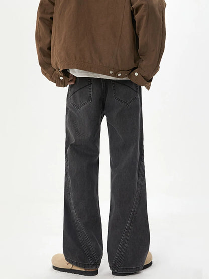 Men's Full Size Washed Straight Leg Jeans Plus Size - Fashorio