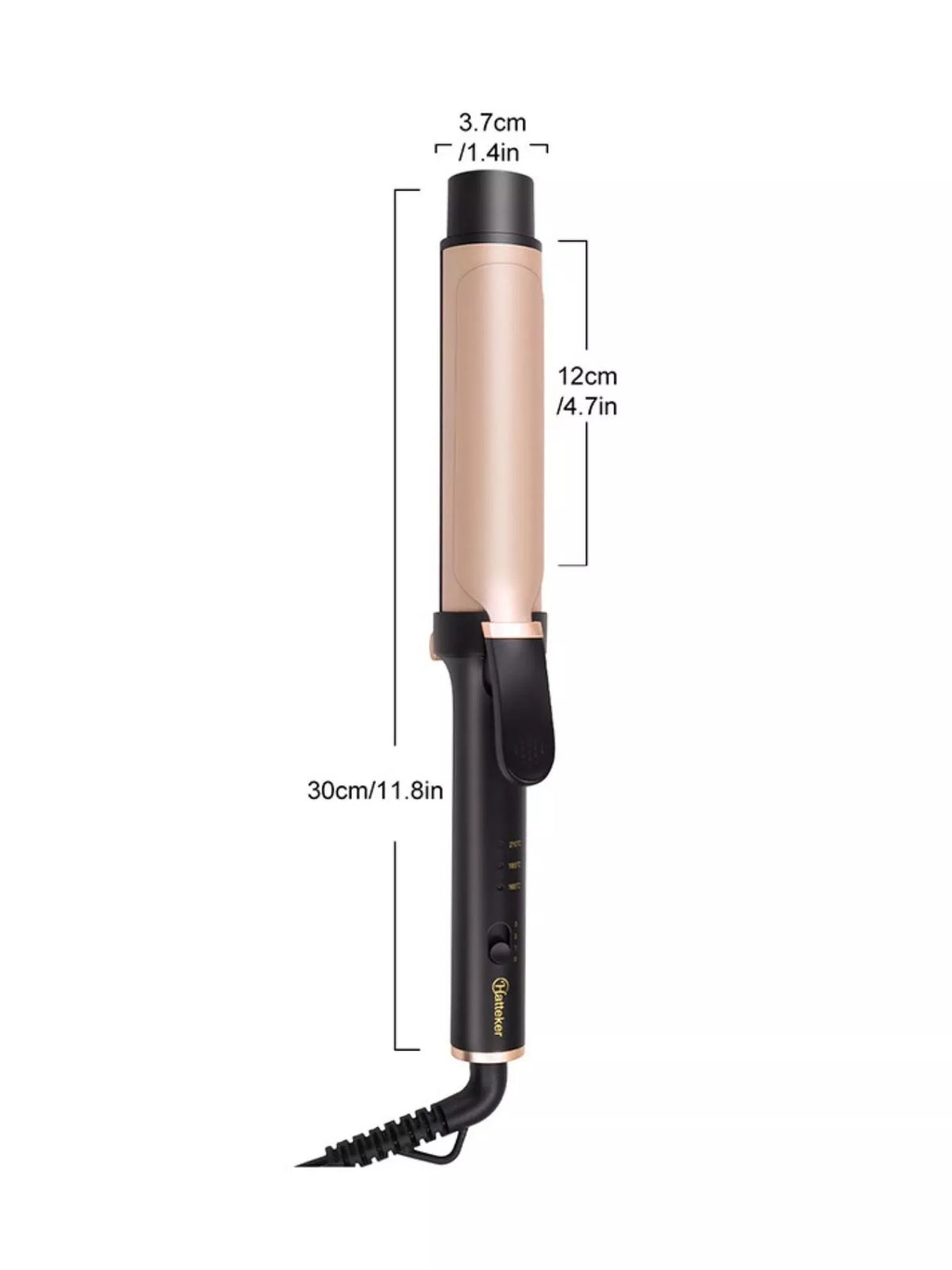 Curling iron full length view