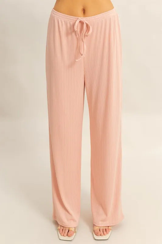 Rib Knit Cami Top and Pants Set styled look