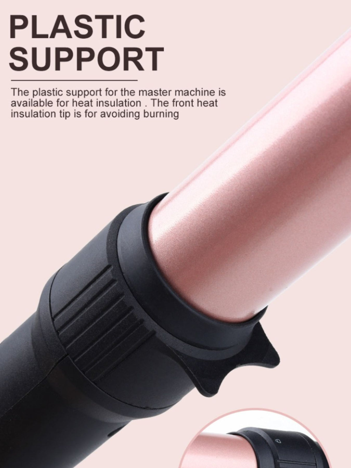 Curling iron side profile view
