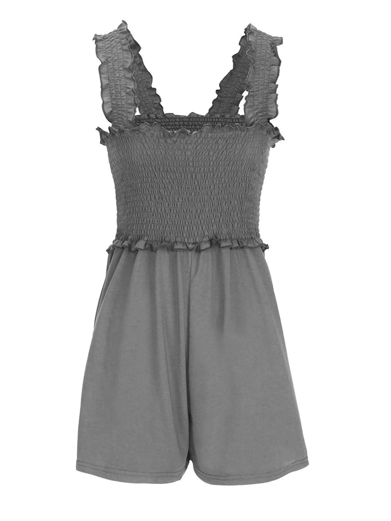 Smocked Square Neck Summer Romper - Fashorio