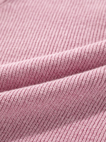 Ribbed Knit Button Front V Neck Cardigan - Fashorio