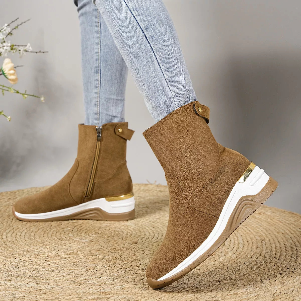 suede wedge heel ankle boots alternate colorway