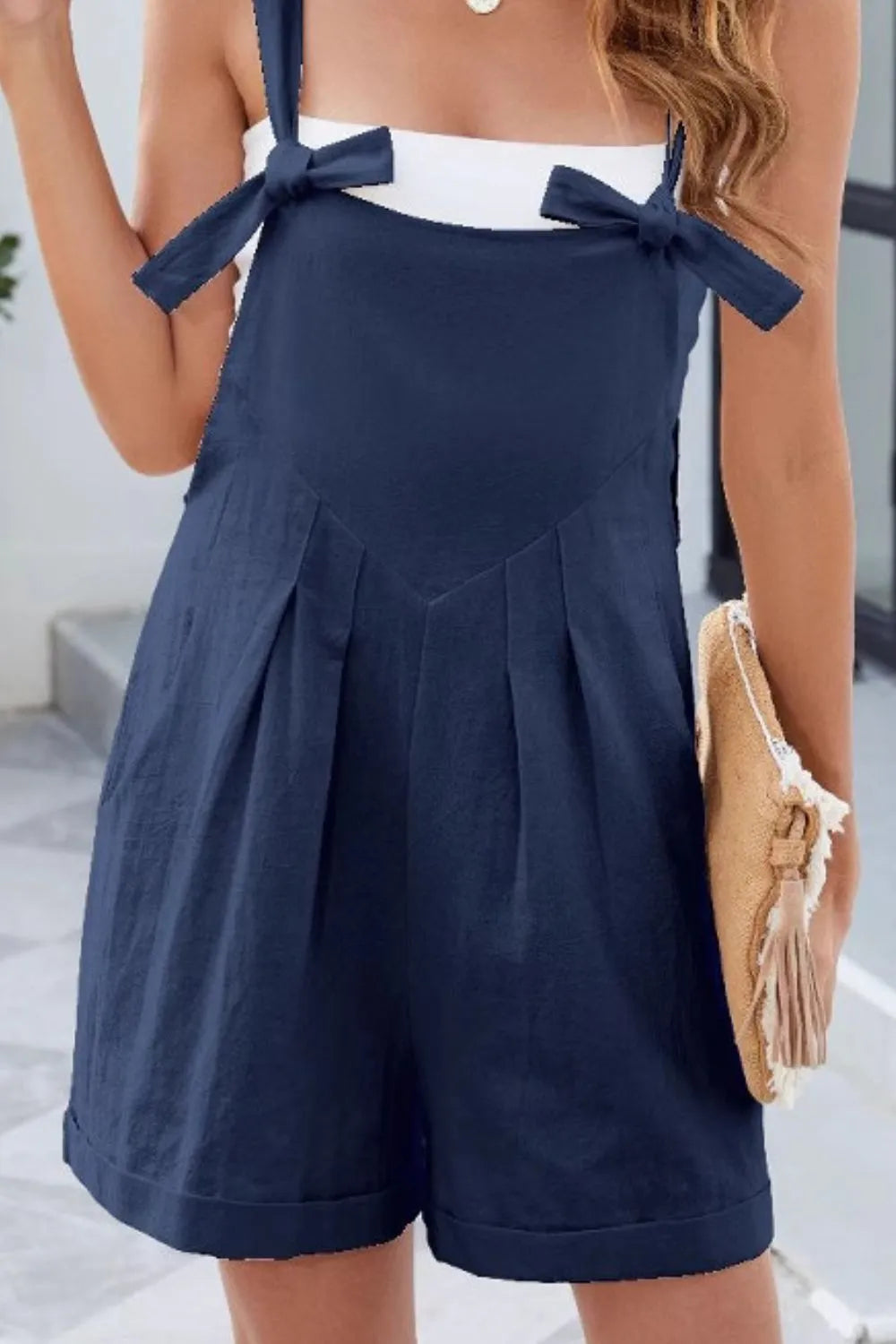 Knotted strap romper back view