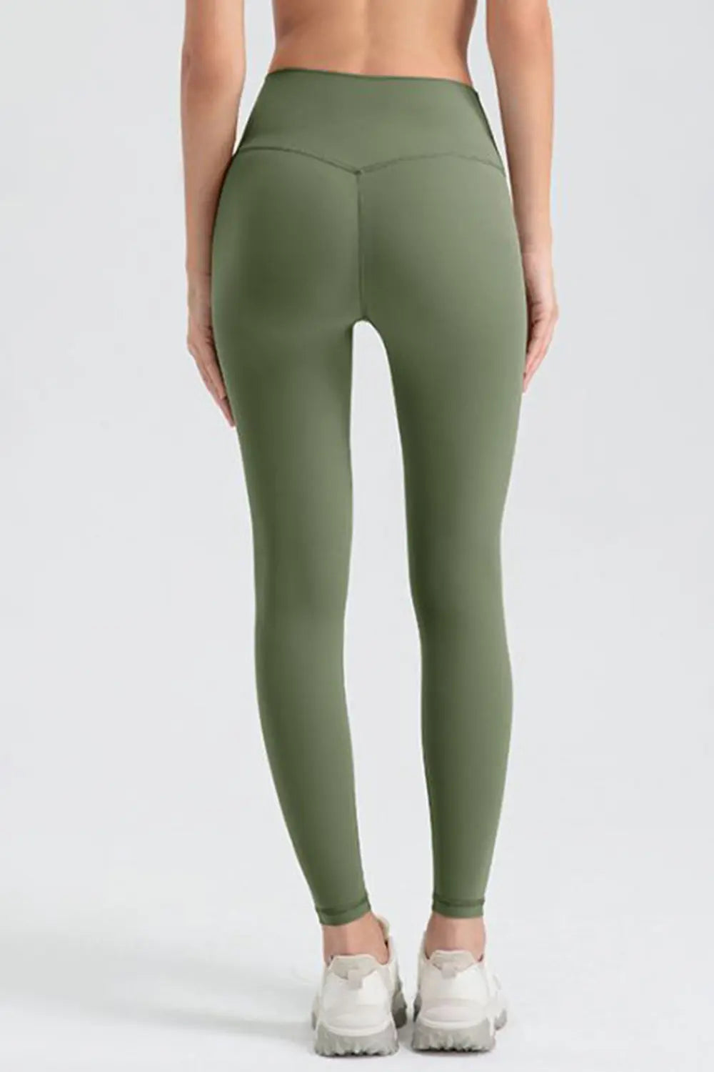 wide waistband sport leggings full length view