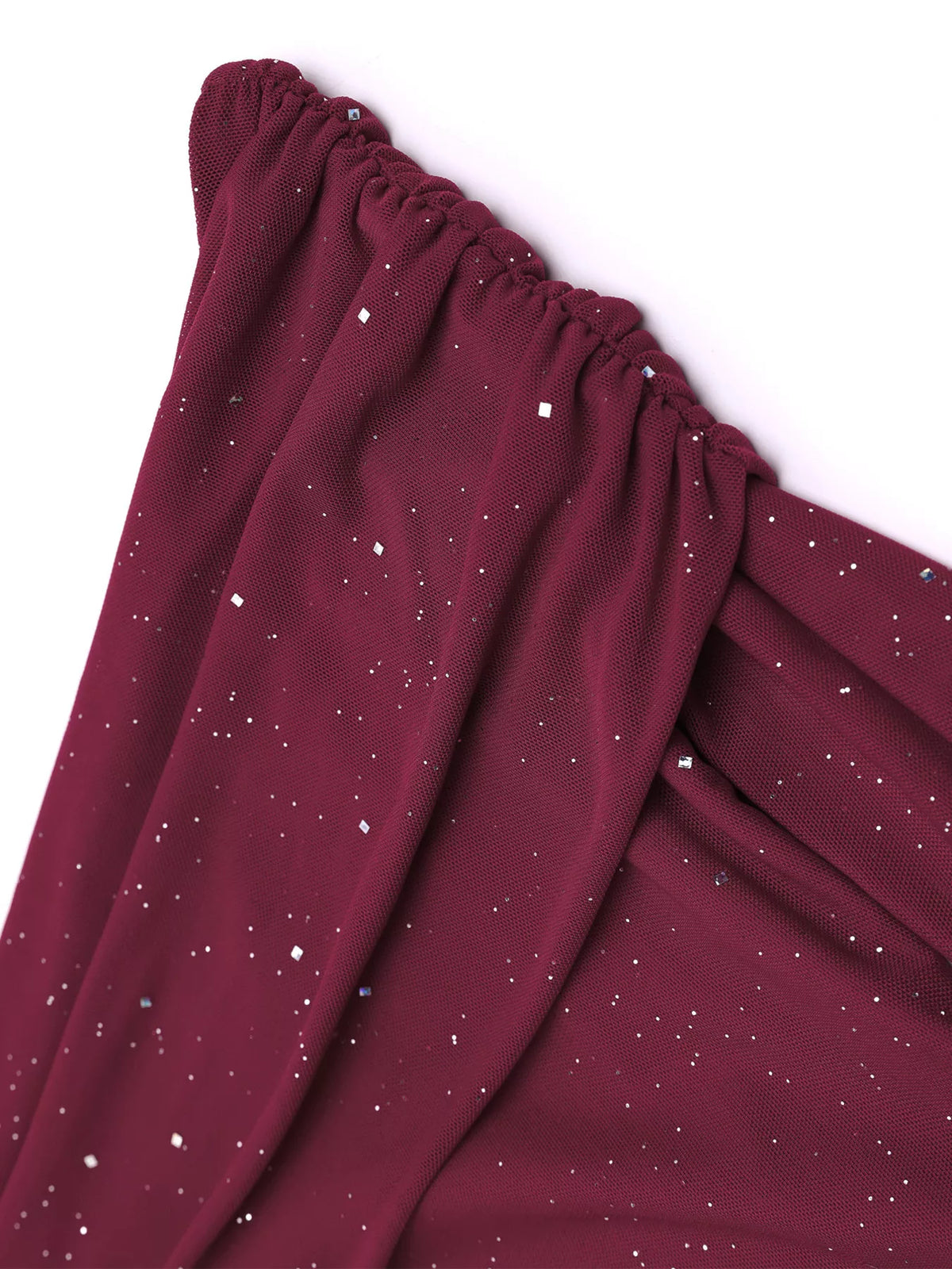 glitter off shoulder maxi dress detail view 32
