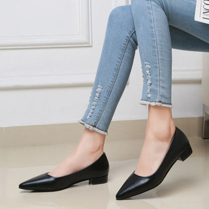 Pointed Toe Low Heel Pump - Fashorio