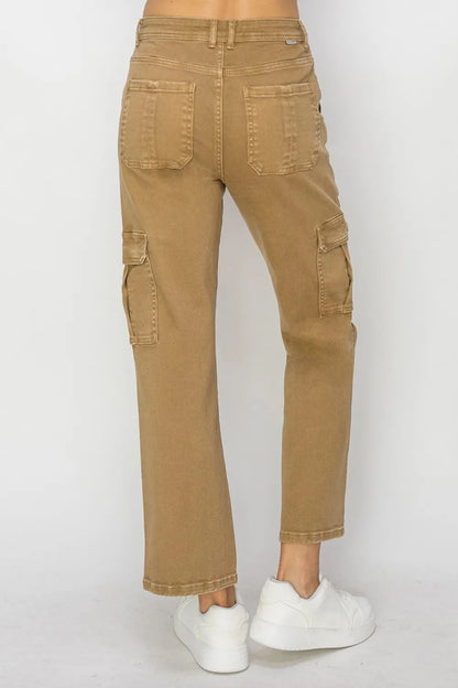 Risen Full Size High Rise Cargo Jeans - Fashorio