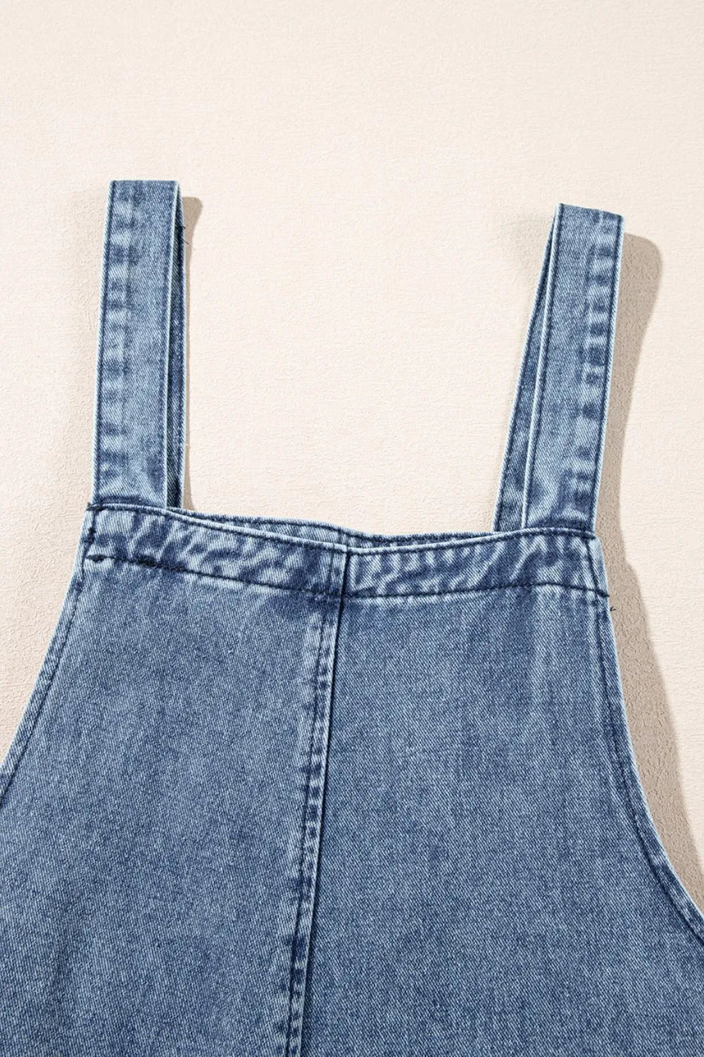 Distressed Bib Pocket Wide Leg Denim Overalls - Fashorio