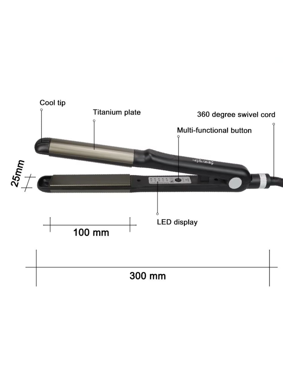 Hair straightener held in hand
