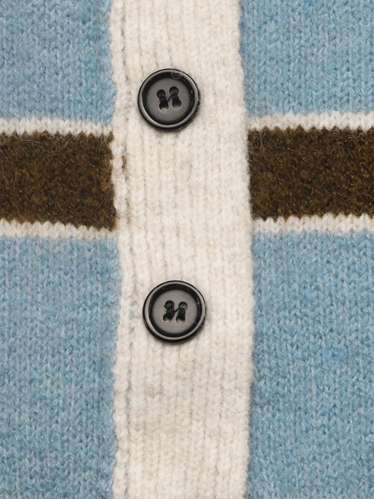 Striped Button Polo Collar Sweater in Blue view 7