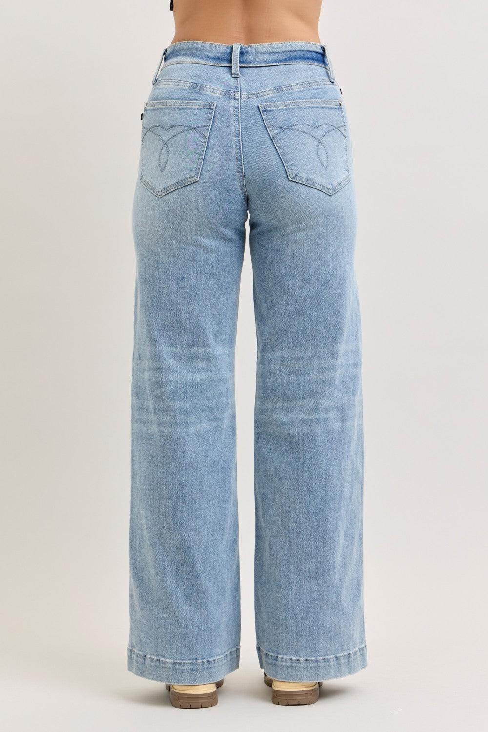 Judy Blue wide leg jeans back view