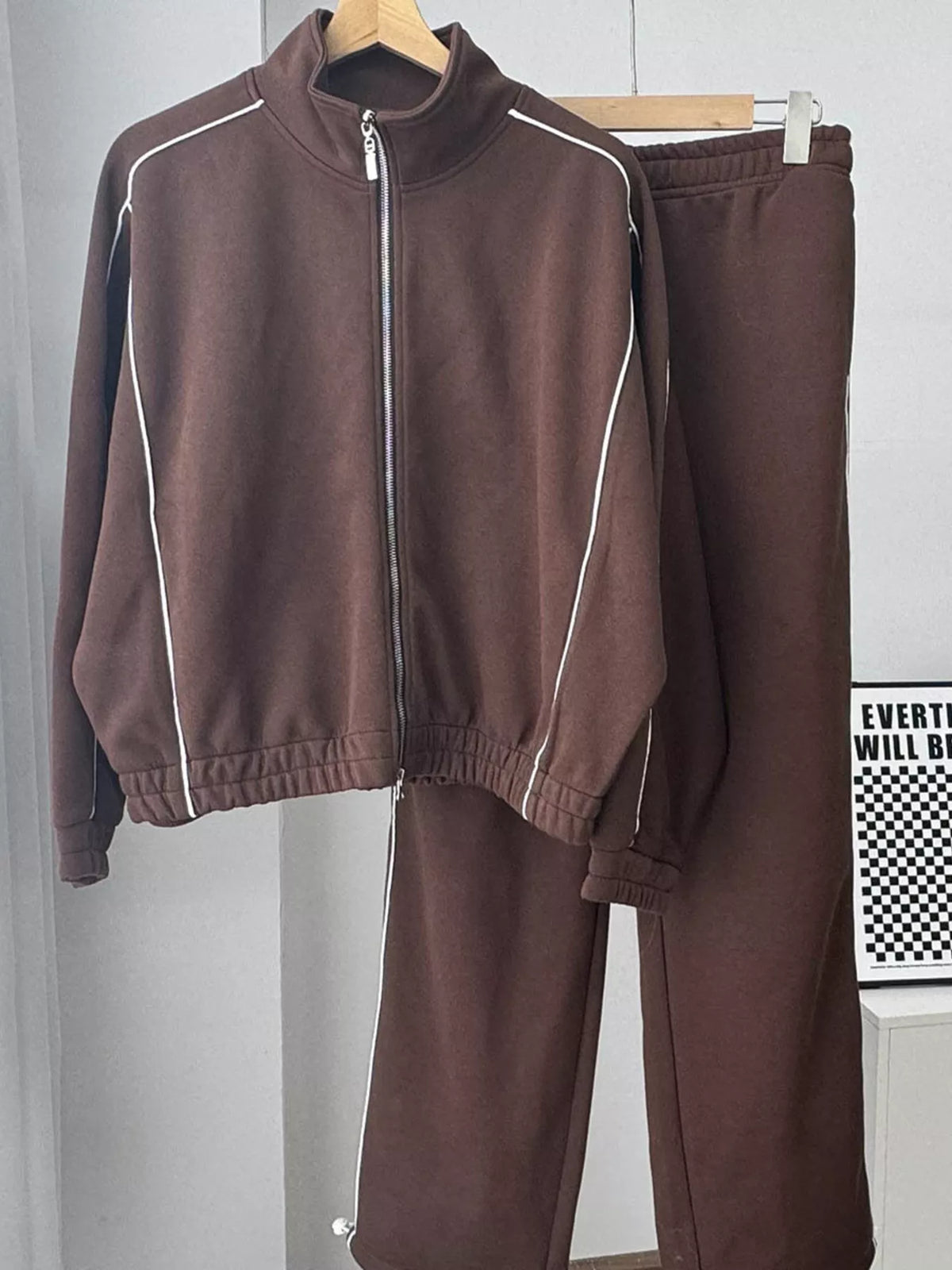 Zip Up Outerwear and Joggers Two Piece Set, view 6