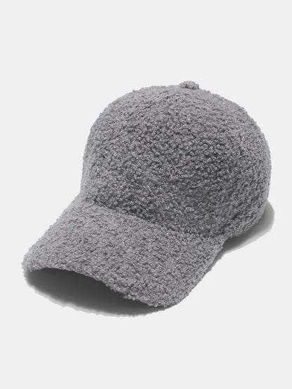Sherpa Solid Color Baseball Cap Gray One Size - Fashorio
