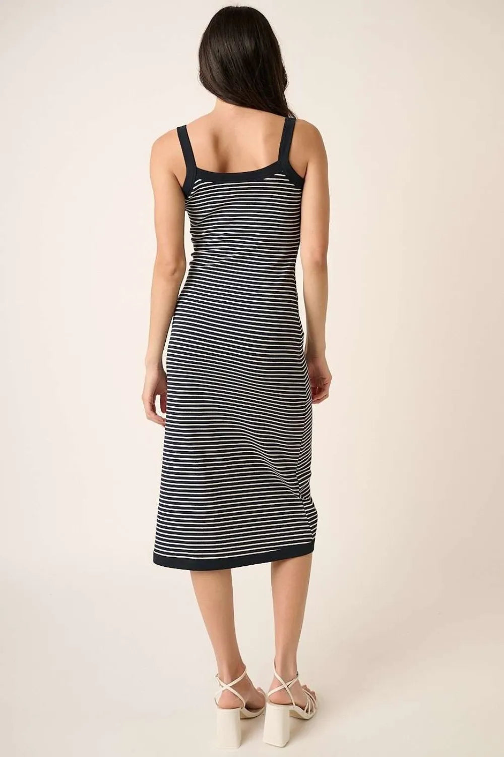 Contrast Striped Midi Cami Dress back view