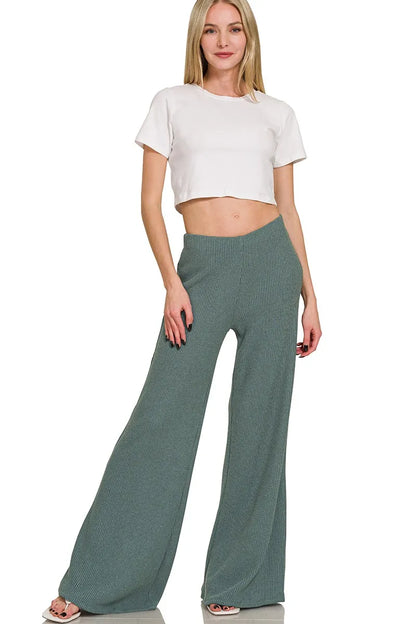Zenana Mock Neck Top and Pants Sweater Set - Fashorio