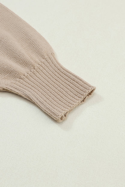 Floral Round Neck Drop Shoulder Sweater - Fashorio