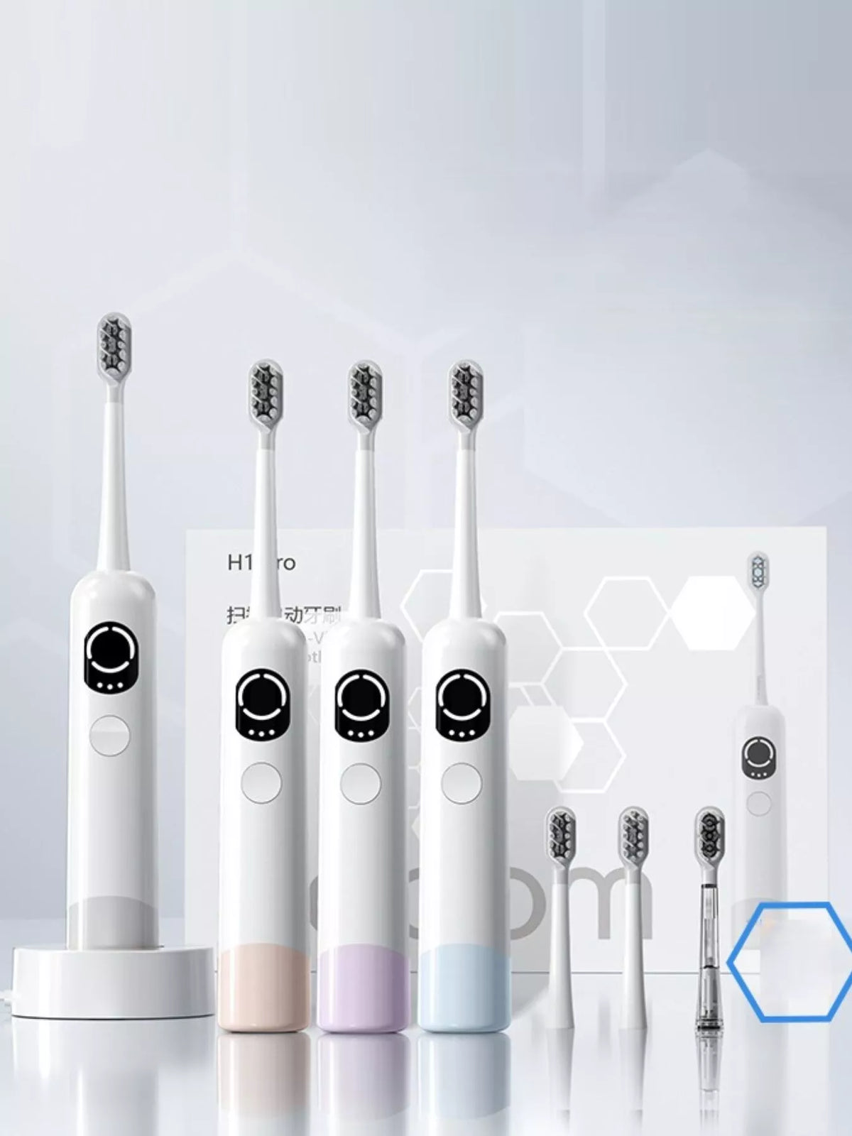 Toothbrush bristle head close up