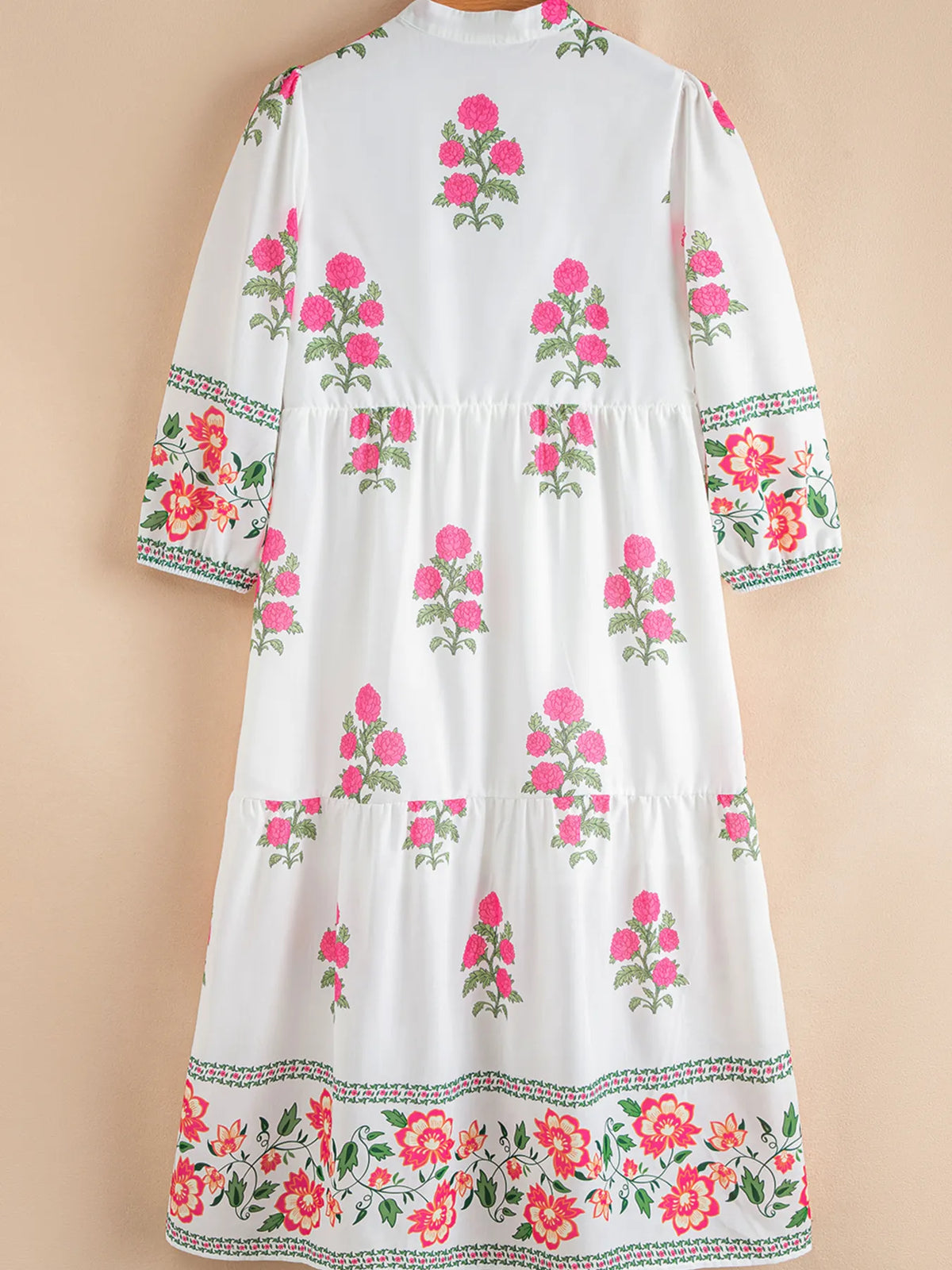 Floral Half Button Mandarin Neck Maxi Dress, styled look