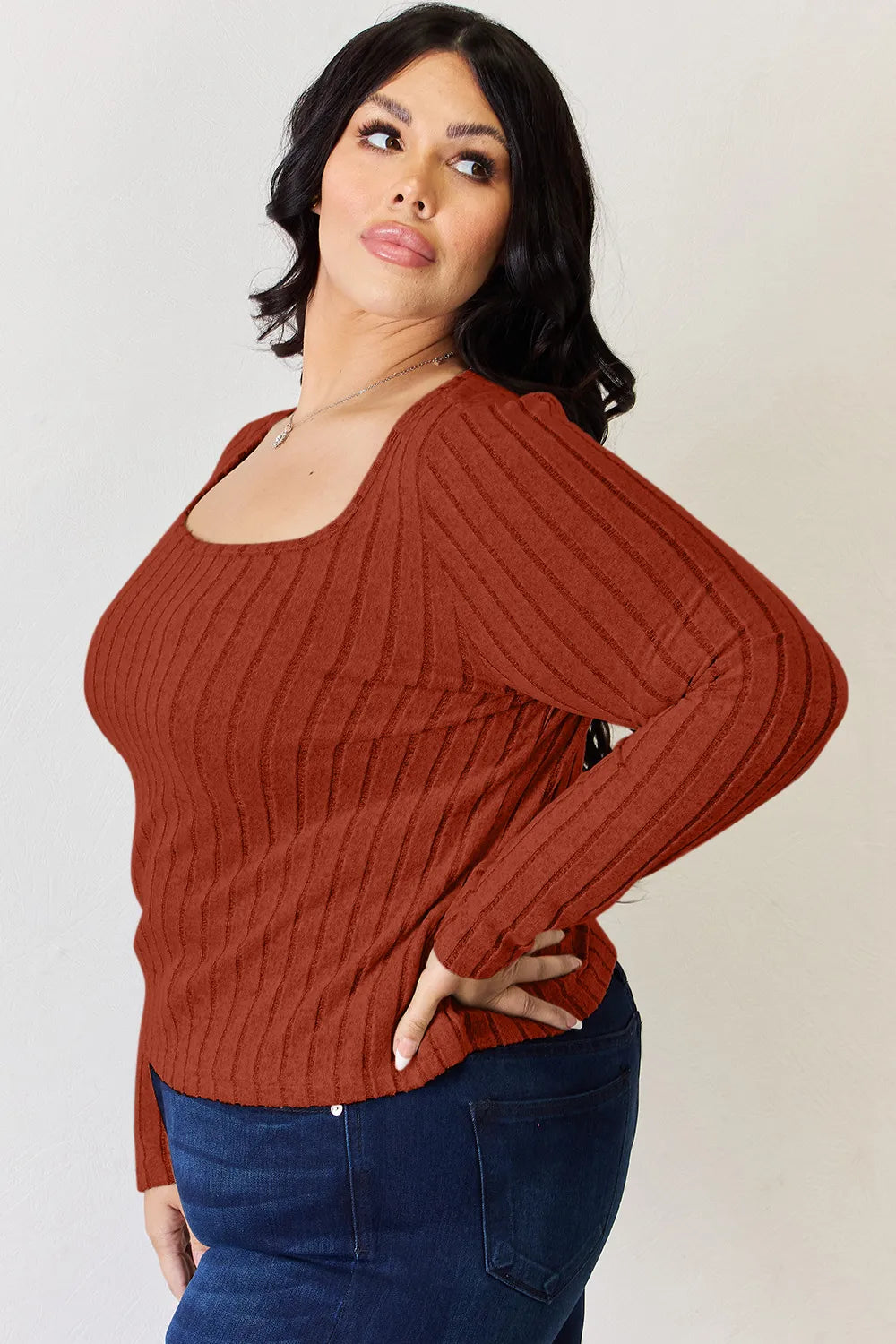 Long sleeve top walking view