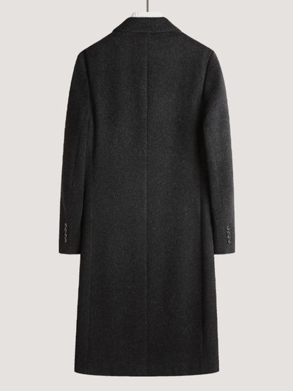 Men's Plus Size Double-Breasted Wool Overcoat - Fashorio