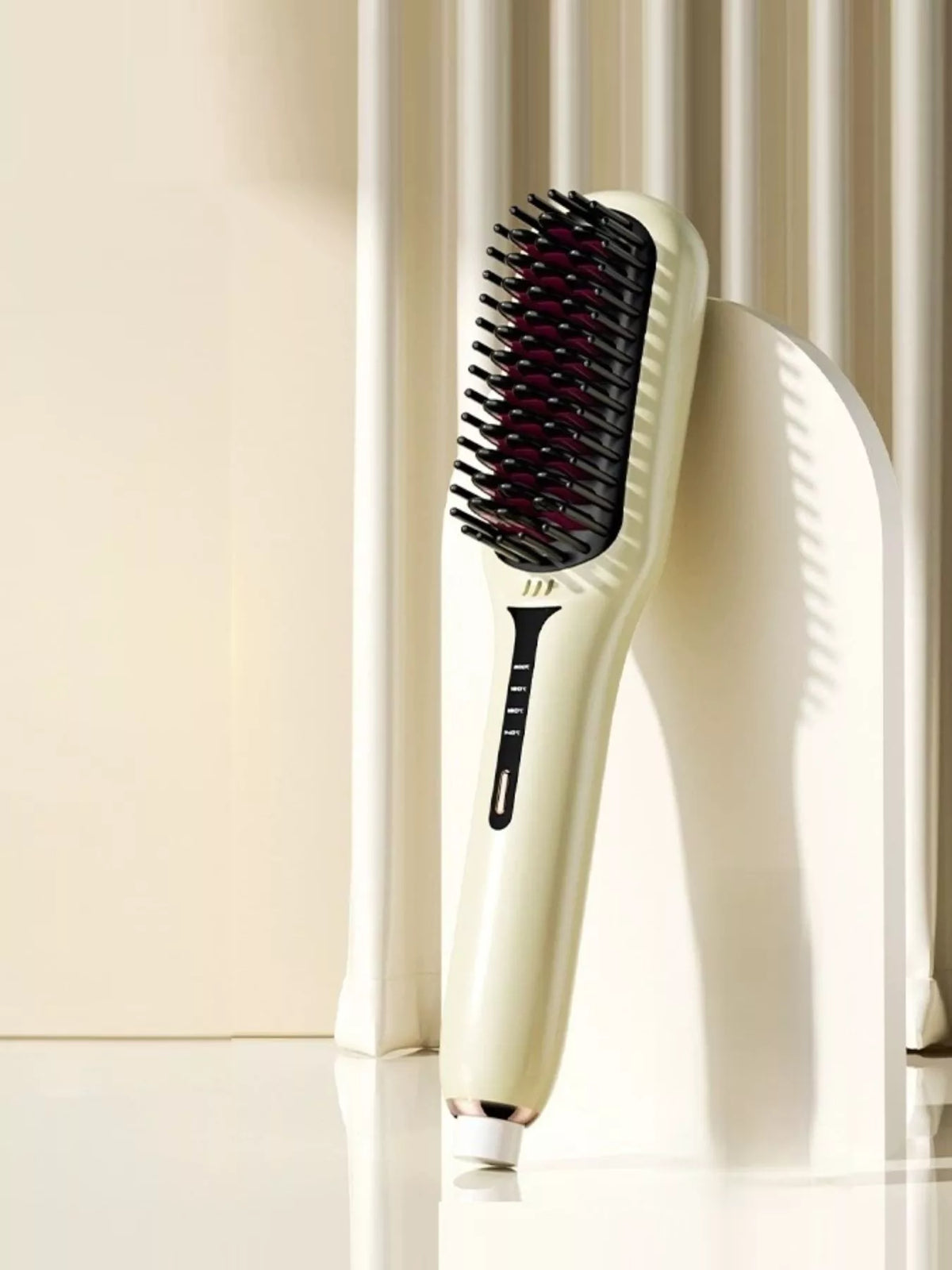 Comb straightening hair demonstration