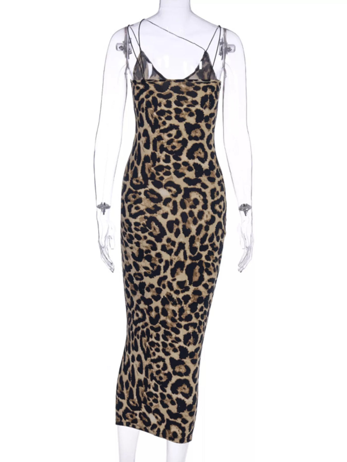Sable spaghetti strap midi dress in snake pattern, front view
