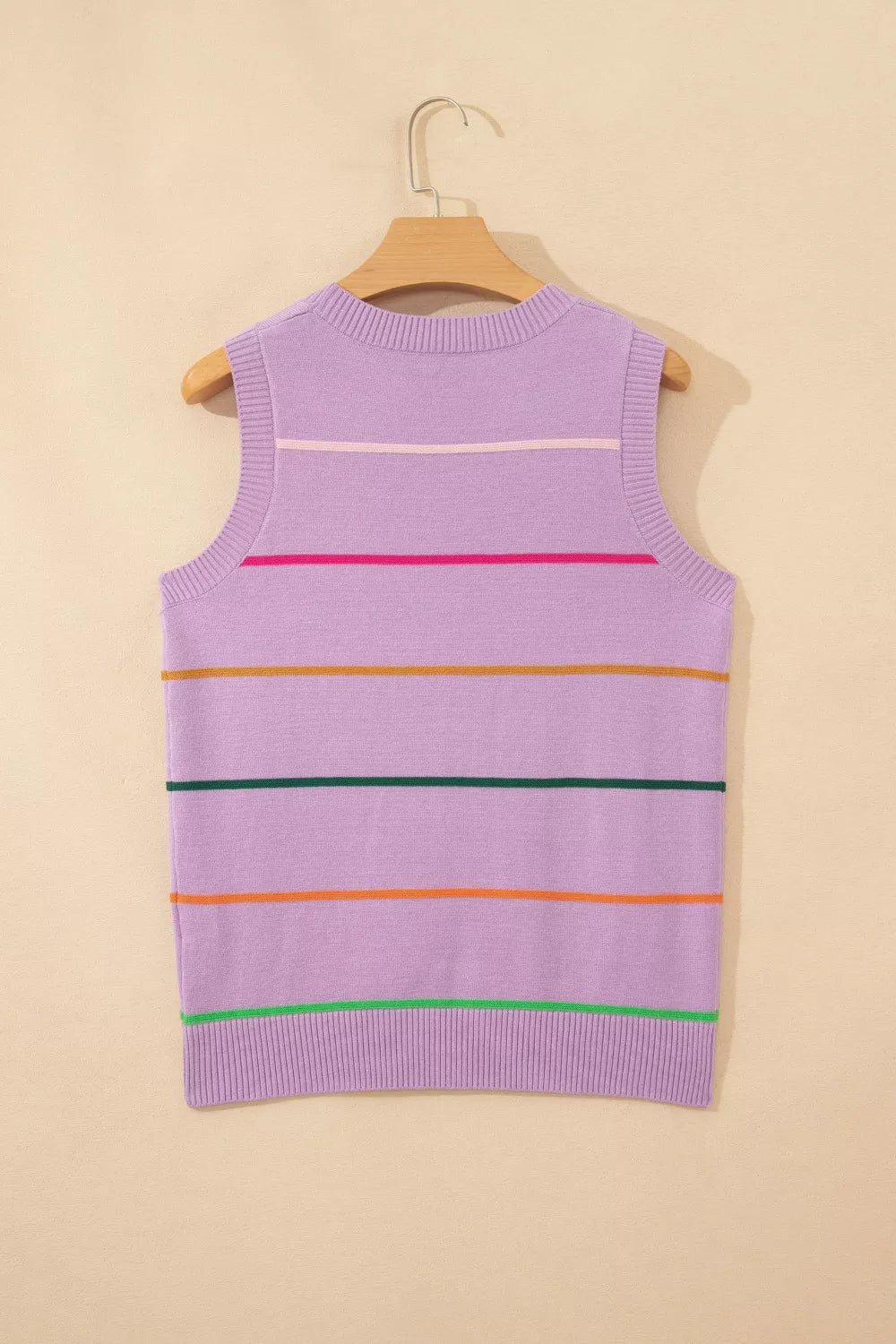 Mauve knit tank top back view