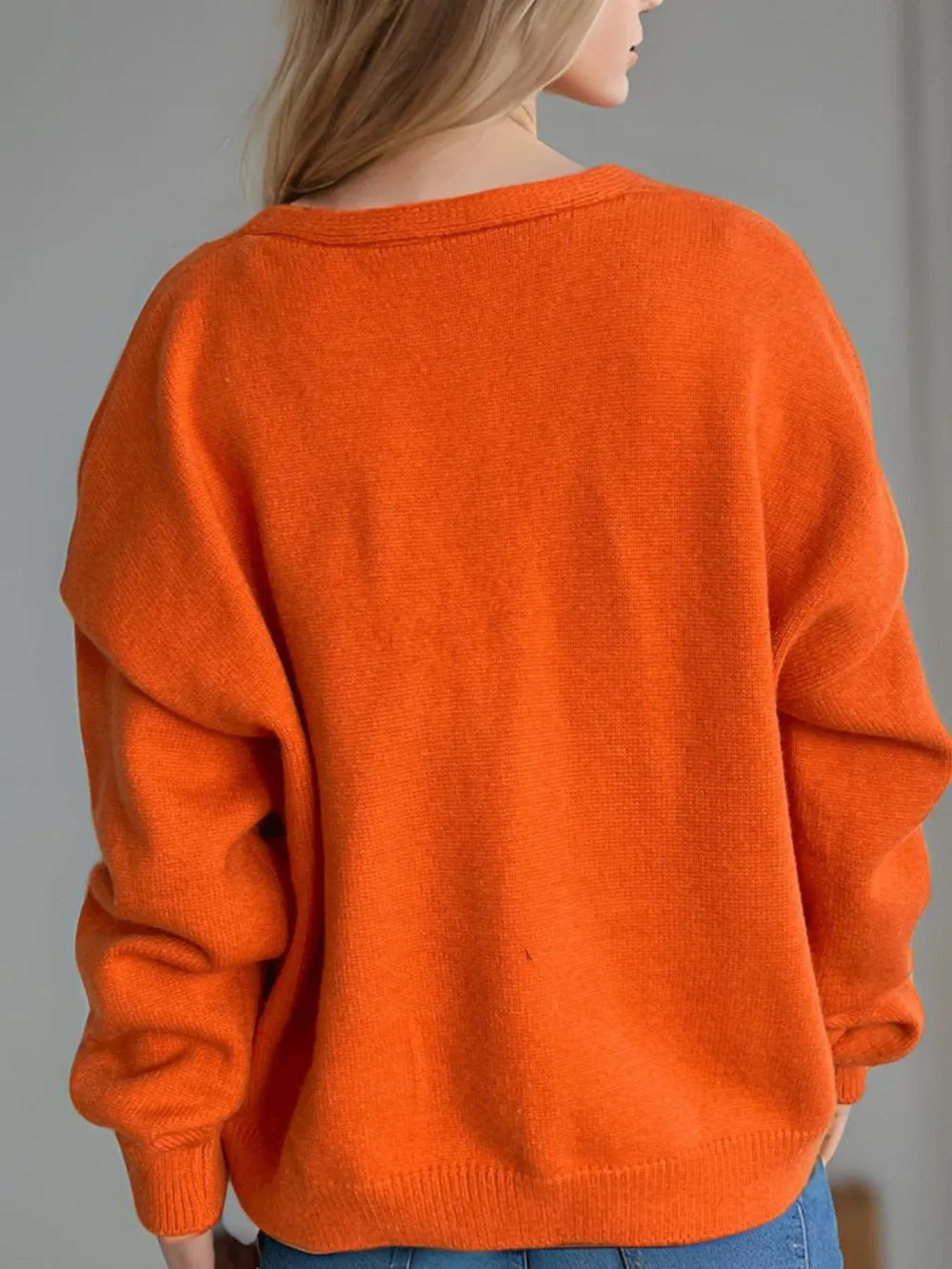 Daisy Button Up V-Neck Cardigan - Fashorio