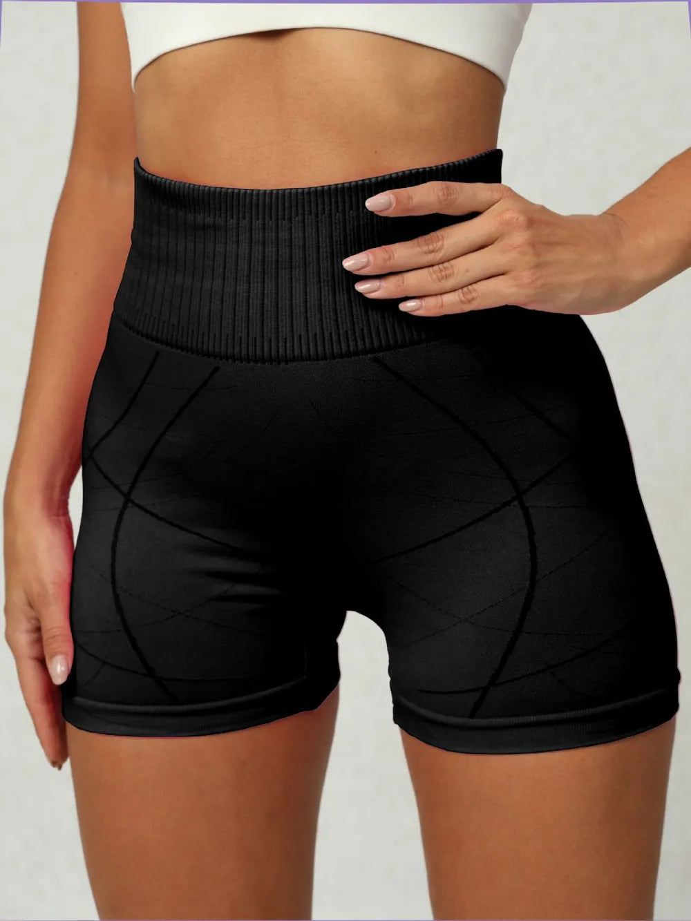 High Waist Active Shorts Black - Fashorio